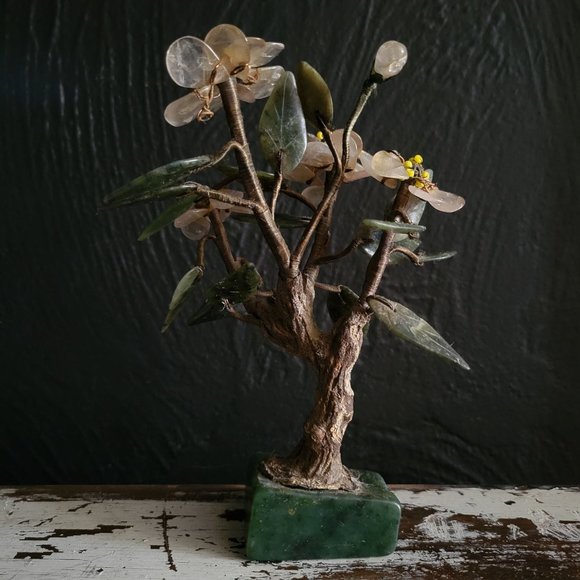 Vintage Chinese Hardstone Cherry Blossom Tree - Picture 4 of 9